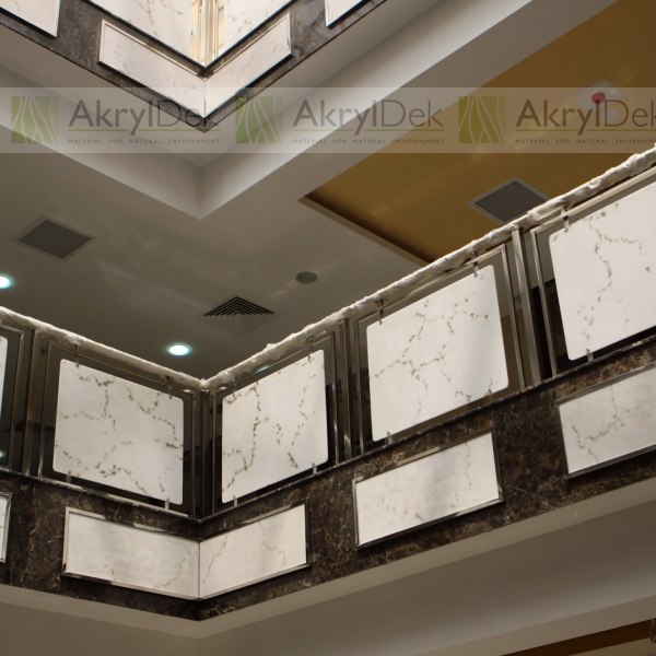 Marble staircase railing panels